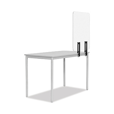 MasterVision Protector Series Frameless Glass Desktop Divider, 23.6 x 0.16 x 35.4, Clear/Aluminum (BVCGL0701393)