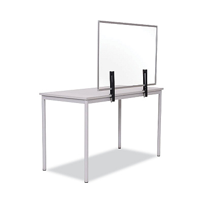 MasterVision Protector Series Glass Aluminum Desktop Divider, 40.9 x 0.16 x 27.6, Clear (BVCGL34019101)