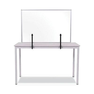 MasterVision Protector Series Glass Aluminum Desktop Divider, 40.9 x 0.16 x 27.6, Clear (BVCGL34019101)