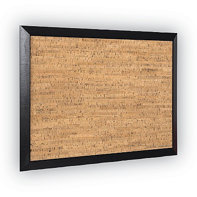 MasterVision Natural Cork Bulletin Board, 36 x 24, Tan Surface, Black Wood Frame (BVCSF0722581012)