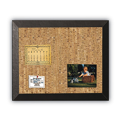 MasterVision Natural Cork Bulletin Board, 36 x 24, Tan Surface, Black Wood Frame (BVCSF0722581012)