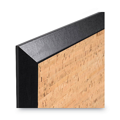 MasterVision Natural Cork Bulletin Board, 36 x 24, Tan Surface, Black Wood Frame (BVCSF0722581012)