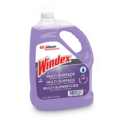 Windex Non-Ammoniated Glass/Multi Surface Cleaner, Pleasant Scent, 128 oz Bottle (SJN697262EA)