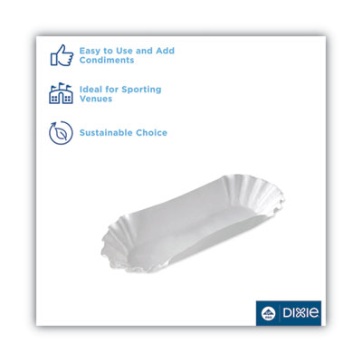 Dixie Medium Weight Fluted Hot Dog Trays, 8", White, Paper, 250/Pack, 12 Packs/Carton (DXEHD8050)