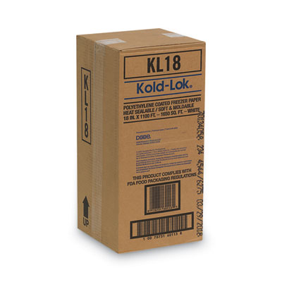 Dixie Kold-Lok Polyethylene-Coated Freezer Paper Roll, 18" x 1,100 ft, White (DXEKL18)