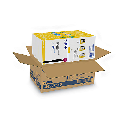 Dixie GrabN Go Wrapped Cutlery, Knives, Black, 90/Box, 6 Box/Carton (DXEKM5W540)