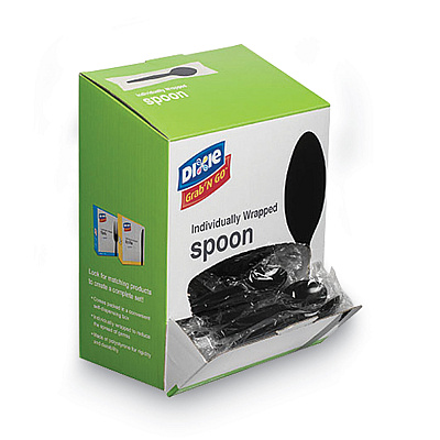 Dixie GrabN Go Wrapped Cutlery, Teaspoons, Black, 90/Box (DXETM5W540PK)