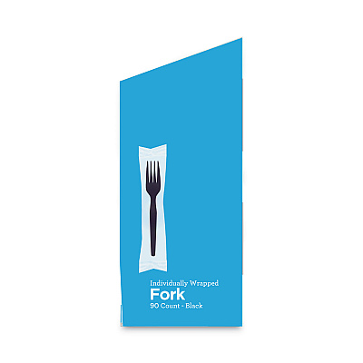 Dixie GrabN Go Wrapped Cutlery, Forks, Black, 90/Box (DXEFM5W540PK)