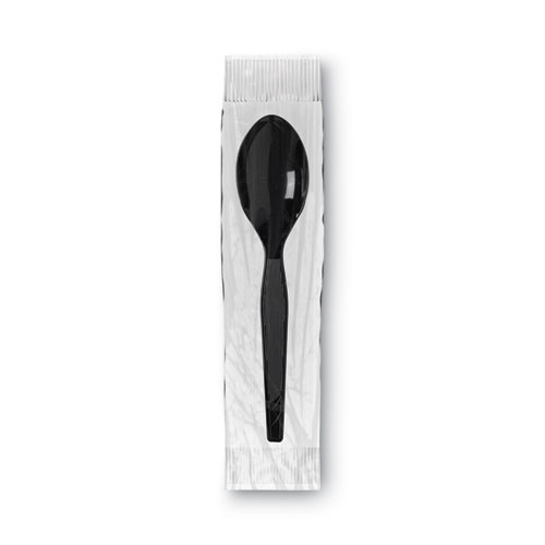 Dixie GrabN Go Wrapped Cutlery, Teaspoons, Black, 90/Box, 6 Box/Carton (TM5W540)