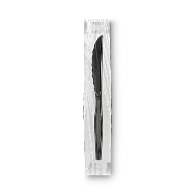 Dixie GrabN Go Wrapped Cutlery, Knives, Black, 90/Box (DXEKM5W540PK)