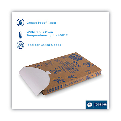 Dixie Greaseproof Liftoff Pan Liners, 16.38 x 24.38, White, 1,000 Sheets/Carton (DXELO10)