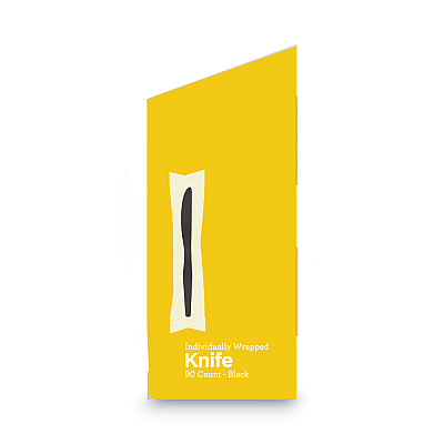 Dixie GrabN Go Wrapped Cutlery, Knives, Black, 90/Box (DXEKM5W540PK)