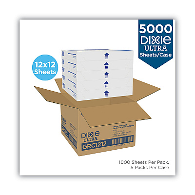 Dixie All-Purpose Food Wrap, Dry Wax Paper, 12 x 12, White, 1,000/Carton (DXEGRC1212)