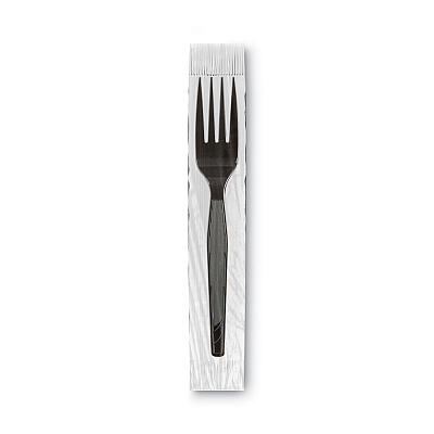 Dixie GrabN Go Wrapped Cutlery, Forks, Black, 90/Box (DXEFM5W540PK)