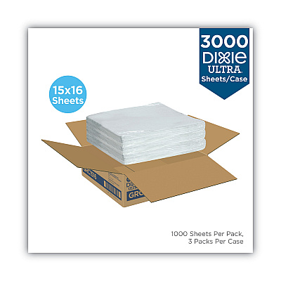 Dixie All-Purpose Food Wrap, Dry Wax Paper, 15 x 16, White, 1,000 Sheets/Pack, 3 Packs/Carton (DXEGRC1516)