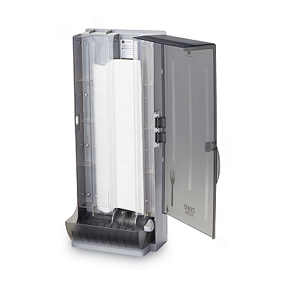 Dixie SmartStock Utensil Dispenser, Forks, 10 x 8.78 x 24.75, Smoke (DXESSFPD120)