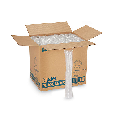 Dixie Plastic Portion Cup Lid, Fits 1 oz Portion Cups, Clear, 4,800/Carton (DXEPL10CLEAR)