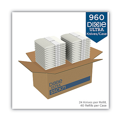 Dixie SmartStock Plastic Cutlery Refill, Knife, Natural, 40/Pack, 24 Packs/Carton (DXESSCK71)