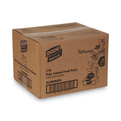 Dixie Kant Leek Polycoated Paper Food Tray, 2 lb Capacity, 5 x 6.69 x 1.6, Pathways, 1,000/Carton (DXEKL200PATH)