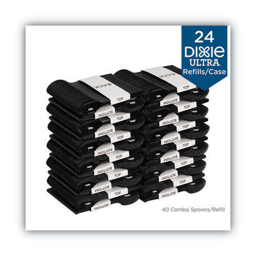 Dixie SmartStock Plastic Cutlery Refill, Spoons, 6", Series-O Heavyweight, Black, 40 Pack, 24 Packs/Carton (SSPSH51)