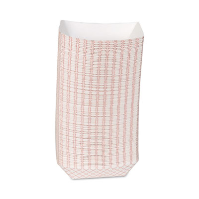 Dixie Kant Leek Polycoated Paper Food Tray, 1 lb Capacity, 6.25 x 4.7 x 1.6, Red Plaid, 1,000/Carton (DXERP1008)
