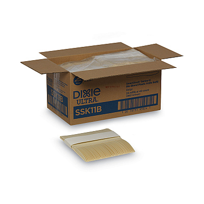 Dixie SmartStock Plastic Cutlery Refill, Knives, 7", Series-O Mediumweight Bio-Blend Beige, 40/Pack, 24 Packs/Carton (DXESSK11B)