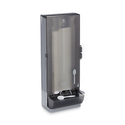 Dixie SmartStock Utensil Dispenser, Spoons, 10 x 8.78 x 24.75, Smoke (DXESSSPD120)