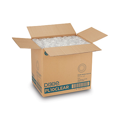 Dixie Plastic Portion Cup Lid, Fits 1 oz Portion Cups, Clear, 4,800/Carton (DXEPL10CLEAR)