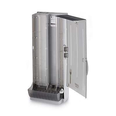 Dixie SmartStock Utensil Dispenser, Forks, 10 x 8.78 x 24.75, Smoke (DXESSFPD120)