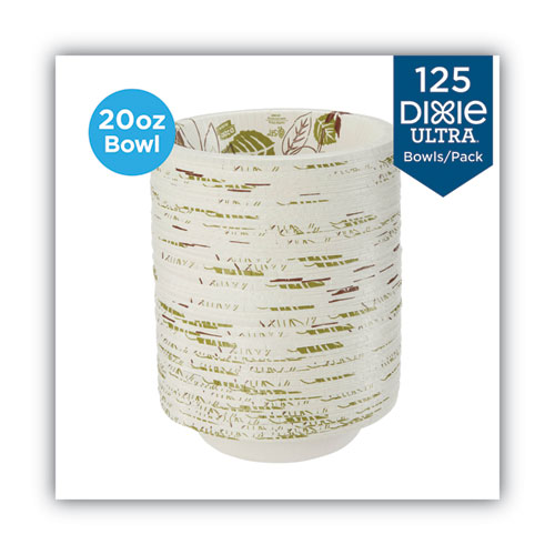 Dixie Pathways Heavyweight Paper Bowls, 20 oz, White/Green/Burgundy, 125/Pack (SX20PATHPK)