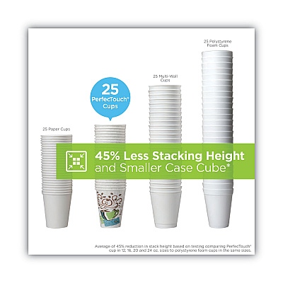 Dixie PerfecTouch Paper Hot Cups and Lids Combo, 10 oz, Multicolor, 50 Cups/Lids/Pack, 6 Packs/Carton (DXE5310CMB600CT)