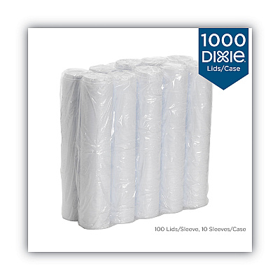 Dixie Dome Drink-Thru Lids, Fits 10 oz to 16 oz Paper Hot Cups, White, 1,000/Carton (DXED9542)