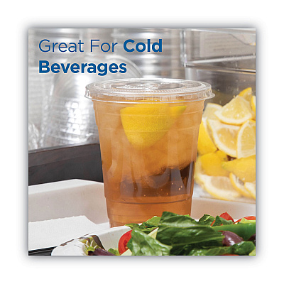 Dixie Cold Drink Cup Lids, Fits 16 oz Plastic Cold Cups, Clear, 100/Sleeve, 10 Sleeves/Carton (DXECL1424PET)
