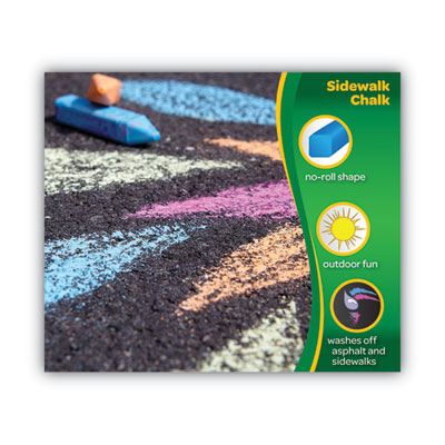 Crayola Washable Sidewalk Chalk, 4" x 0.88" Diameter, 48 Assorted Bright Colors, 48 Sticks/Set (CYO512048)