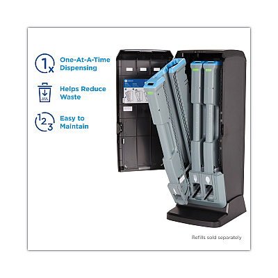 Dixie SmartStock Tri-Tower Dispenser, Forks/Knives/Spoons, 13.16 x 16.07 x 31.03, Black/Gray (DXEDUSSTDSP3)