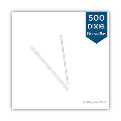 Dixie Wrapped Flex Straws, 7.75", Polypropylene, White, 10,000/Carton (DXEFXW7)