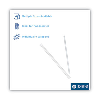 Dixie Wrapped Flex Straws, 7.75", Polypropylene, White, 10,000/Carton (DXEFXW7)
