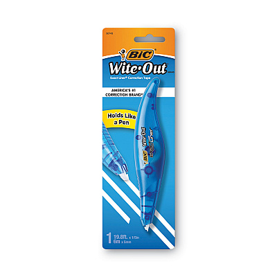 BIC Wite-Out Brand Exact Liner Correction Tape, Non-Refillable, Blue Applicator, 0.2" x 236" (BICWOELP11)