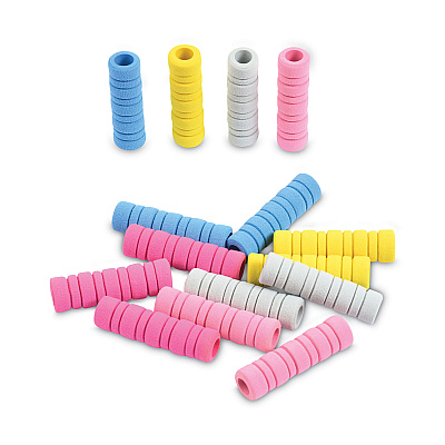 Tatco Ribbed Pencil Cushions, 1.75" Long, Assorted Colors, 50/Box (TCO19711)