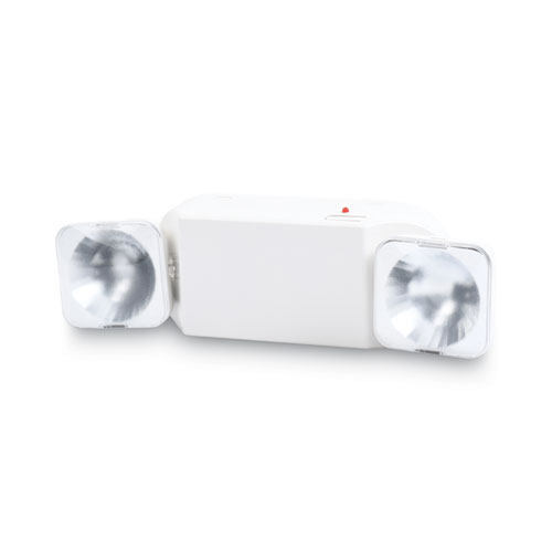 Tatco Swivel Head Twin Beam Emergency Lighting Unit, 12.75w x 4d x 5.5"h, White (70012)