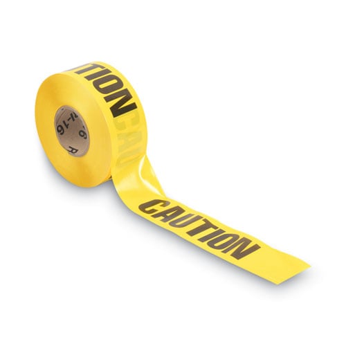 Tatco Caution Barricade Safety Tape, 3" x 1,000 ft, Black/Yellow (10700)