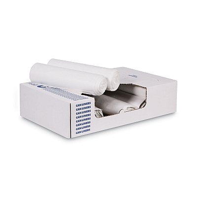 GEN High-Density Can Liners, 33 gal, 13 mic, 33" x 39", Natural, Perforated Roll, 25 Bags/Roll, 10 Rolls/Carton (GEN333916)