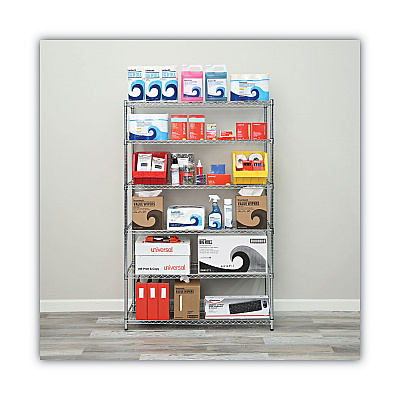 Alera NSF Certified 6-Shelf Wire Shelving Kit, 48w x 18d x 72h, Silver (ALESW664818SR)