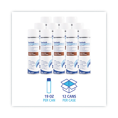 Boardwalk Furniture Polish, Lemon, 19 oz Aerosol Spray, 12/Carton (BWK346ACT)
