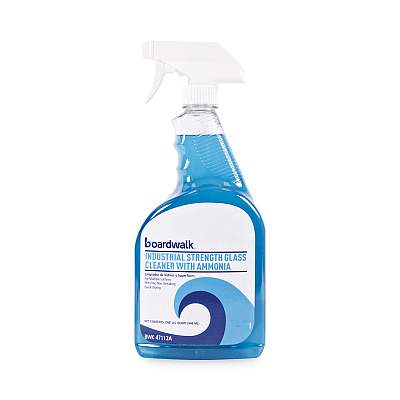 Boardwalk Industrial Strength Glass Cleaner with Ammonia, 32 oz Trigger Spray Bottle, 12/Carton (BWK47112A)