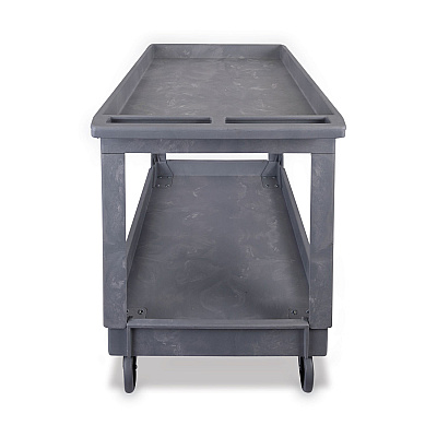 Boardwalk Two-Shelf Utility Cart, Plastic, 2 Shelves, 300 lb Capacity, 24" x 40" x 31.5", Gray (BWK4024UCGRA)