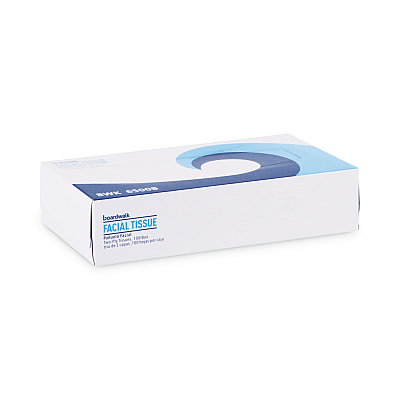 Boardwalk Office Packs Facial Tissue, 2-Ply, White, Flat Box, 100 Sheets/Box, 30 Boxes/Carton (BWK6500B)
