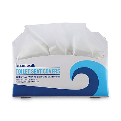 Boardwalk Premium Half-Fold Toilet Seat Covers, 14.17 x 16.73, White, 250 Covers/Sleeve, 20 Sleeves/Carton (BWKK5000B)