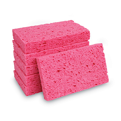 Boardwalk Small Cellulose Sponge, 3.6 x 6.5, 0.9" Thick, Pink, 2/Pack, 24 Packs/Carton (BWKCS1A)