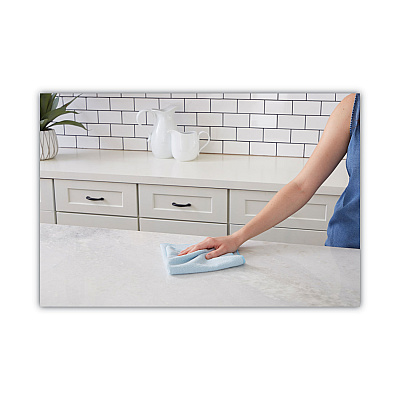Boardwalk Microfiber Cleaning Cloths, 16 x 16, Blue, 24/Pack (BWK16BLUCLOTHV2)